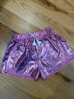 Pink Chicken Metallic Pink Girls' Athletic Shorts